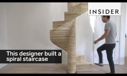 Designer Built An Awesome Spiral Staircase Out Of Plywood